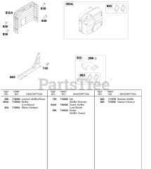 Briggs & Stratton 185437-0276-E1 - Briggs & Stratton Horizontal Engine Muffler (Lo-Mount)