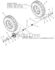 Ariens 921025 - Ariens 28" Power Brush, Subaru (SN: 042000 - 054999) Wheels And Axles