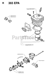 Husqvarna 365 - Husqvarna Chainsaw (SN: 19974900001 - 19991400000) CYLINDER PISTON