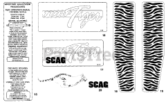 Scag STT61B-22CH - Scag Turf Tiger 61" Zero-Turn Mower, 22hp Kohler (SN: 4290001 - 4299999) Replacement Decals and Information Plates II