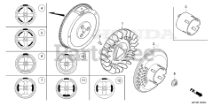 Honda GX340 UT2 QNR2/A (GCBET) - Honda Engine, Made in Thailand (SN: GCBET-2000001 - GCBET-2025452) FLYWHEEL