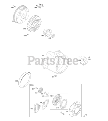 Briggs & Stratton 20M114-0145-E1 - Briggs & Stratton Horizontal Engine Blower Housing/Shrouds, Flywheel, Rewind Starter