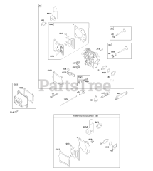 Briggs & Stratton 11P902-0693-B1 - Briggs & Stratton Vertical Engine Cylinder Head, Gasket Set-Valves, Valves