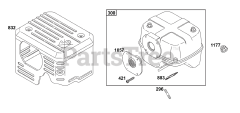 Briggs & Stratton 117432-0624-B1 - Briggs & Stratton Horizontal Engine Exhaust Group