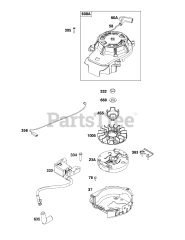 Briggs & Stratton 103M02-0087-F1 - Briggs & Stratton Vertical Engine Flywheel, Ignition, and Starter Group