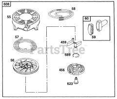 Briggs & Stratton 135702-0102-01 - Briggs & Stratton Vertical Engine Rewind Assembly