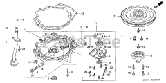 Honda BF200 A4 XA (BAEJ) - Honda Marine Engine, Made in Japan (SN: BAEJ-1200001 - BAEJ-1299999) OIL PUMP + FLYWHEEL