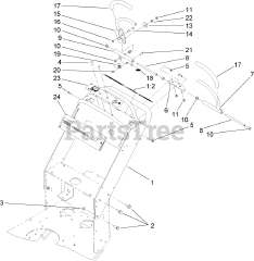 Toro 30499 - Toro 52" Walk-Behind Mower, Floating Deck, Split Lever, Hydro Drive (SN: 280001001 - 280001100) (2008) UPPER CONTROL ASSEMBLY