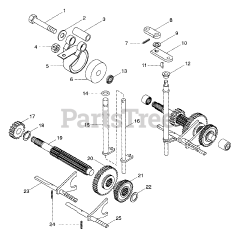 Gravely 987060 - Gravely Lawn Tractor, 16hp, Without Hydraulic Lift (SN: 000101 & Above) NUMBER SIX SHAFT - BRAKE/SLIDING GEAR