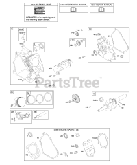 Briggs & Stratton 157302-1065-E8 - Briggs & Stratton Horizontal Engine Camshaft, Crankcase Cover, Crankshaft, Cylinder, Lubrication, Piston Group