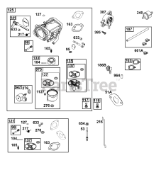 Briggs & Stratton 40R677-0007-B5 - Briggs & Stratton Vertical Engine Carburetor and Fuel Supply Group