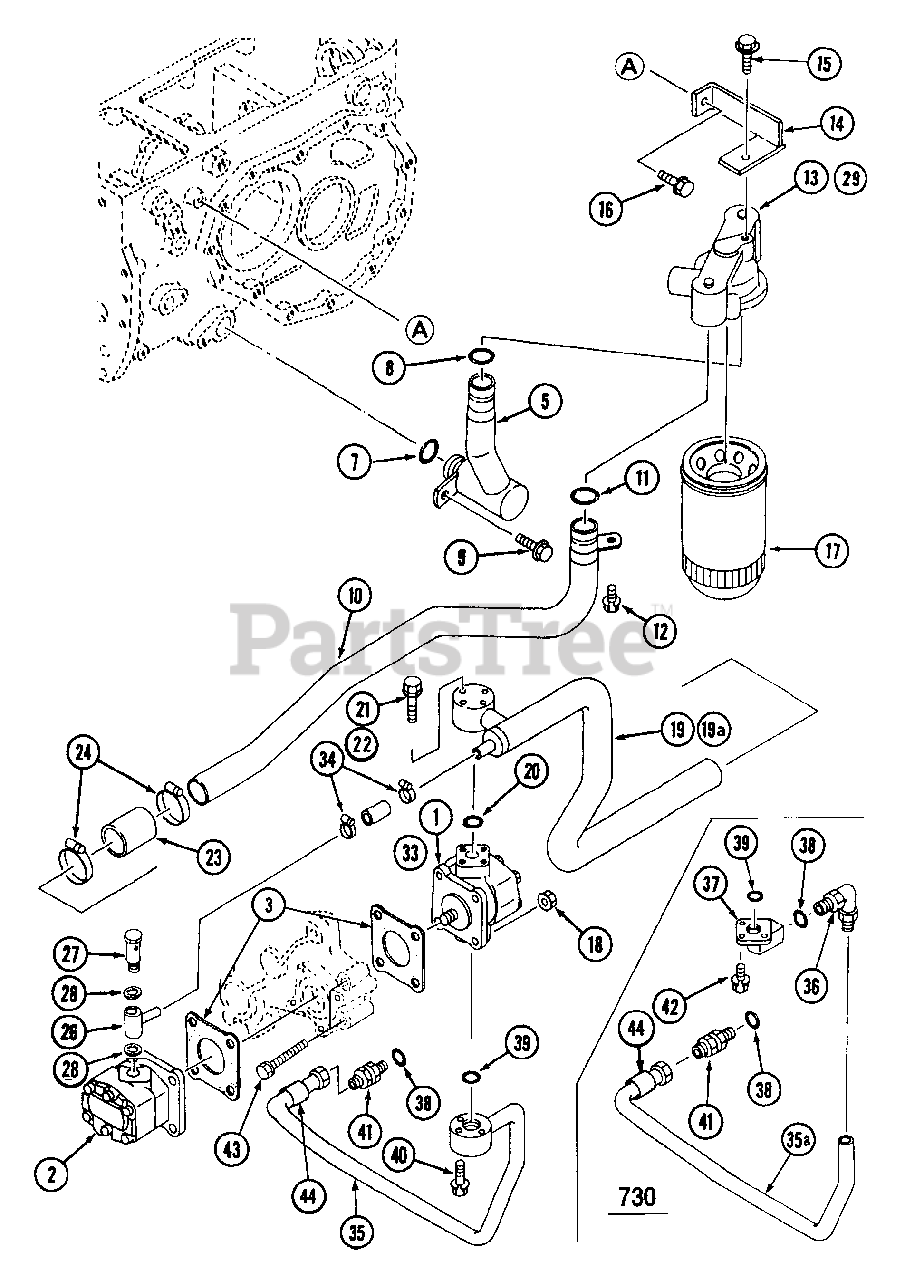 Cub Cadet 7260 (54A435D100) Cub Cadet Compact Tractor Hydraulic Line