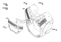 Briggs & Stratton 386447-0439-G1 - Briggs & Stratton Horizontal Engine Blower Housing Group