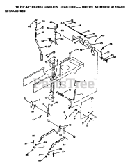 Electrolux/AYP RL 1844 B - Electrolux/AYP Lawn Tractor (1991) LIFT ADJUSTMENT