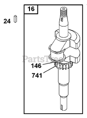 Briggs & Stratton 10C902-2002-E1 - Briggs & Stratton Vertical Engine Crankshaft Group