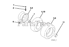 Jonsered LT 2218 A (960410058-01) - Jonsered Lawn Tractor (2009-02) WHEELS TIRES