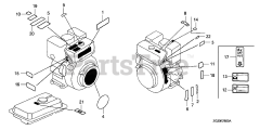 Honda GD410 VAA (GPA) - Honda Engine, Made in Japan (SN: GPA-1000001 - GPA-1021879) LABELS