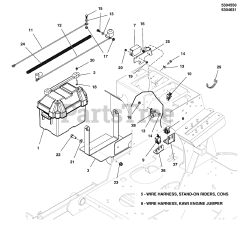Ferris SRS Z1 (5901944) - Ferris SRS Z1 Series 48" Stand-On Mower, 22hp Kawasaki, Rear-Discharge Electrical Group