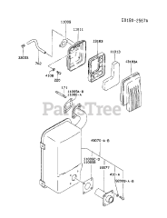 Kawasaki FA130D-AS20 - Kawasaki Engine AIR-FILTER/MUFFLER