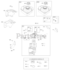 Briggs & Stratton 93312-0187-E1 - Briggs & Stratton Horizontal Engine Carburetor, Carburetor Overhaul Kit, Fuel Supply
