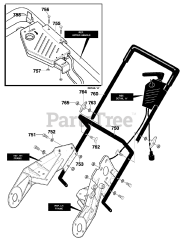 Scotts 620000x31A - Scotts 20" Snow Thrower (2000) Handle Assembly