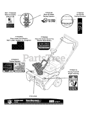Yard Machines 31AM2N1B700 - Yard Machines Snow Thrower (2008) Label Map