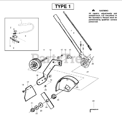 Poulan Pro PP 1000 E - Poulan Pro Weed 'n Edge Edger Attachment, Type 1