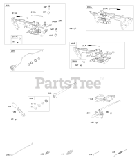 Briggs & Stratton 542477-0100-E1 - Briggs & Stratton Horizontal Engine Control Brackets, Springs, Throttle Levers