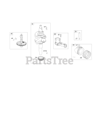 Briggs & Stratton 389575-0002-E1 - Briggs & Stratton Vertical Engine Crankshaft, Cam Gear, Piston, Piston Rings, Conn Rod