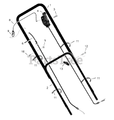 Murray 20615x92A - Murray 20" Walk-Behind Mower (1999) Handle Assembly