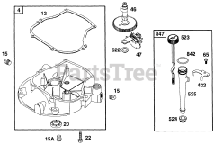 Briggs & Stratton 135702-0102-01 - Briggs & Stratton Vertical Engine Sump Base Assy, Oil Fill