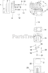 Toro 14AK81RK544 (GT 2300) - Toro Garden Tractor (SN: 1A186H30000 & Above) (2006) Head, Valve and Breather Assembly Kohler SV735-0011