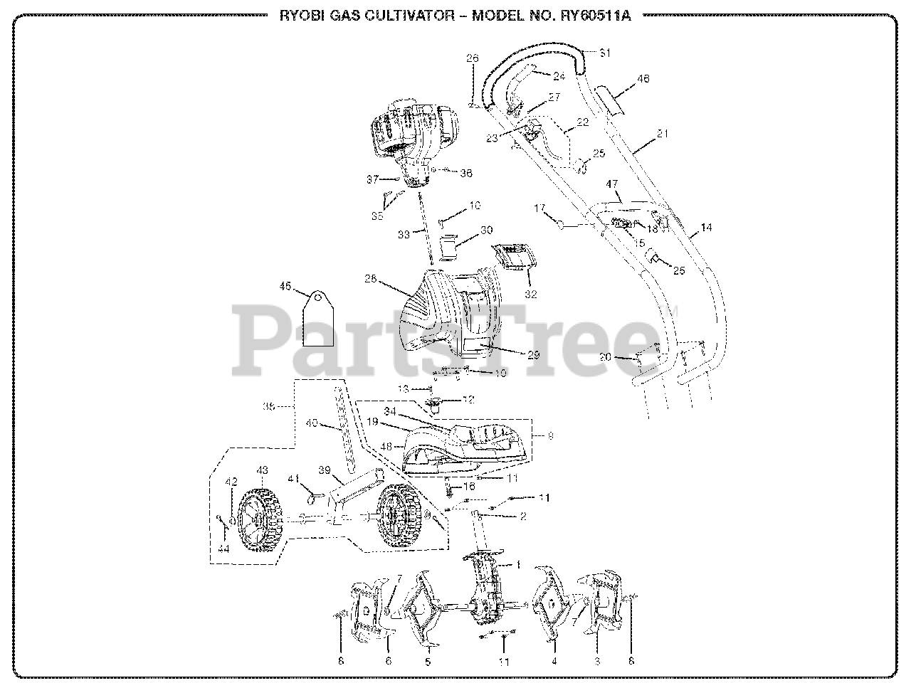 ryobi cultivator attachment assembly