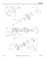 Briggs & Stratton 385447-0020-E1 - Briggs & Stratton Horizontal Engine Flywheel, Rotating Screens, Rewind Starter