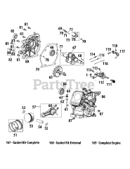 MTD 270-BU - MTD 208cc Engine 270-BU Crankcase