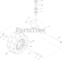 Toro 76440 TA (MR 4800) - Toro 48" Titan Zero-Turn Mower (SN: 417200000 - 417399999) Caster Fork and Wheel Assembly