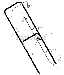 Murray 20515x8A - Murray 20" Walk-Behind Mower (1999) Handle Assembly