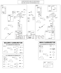 Briggs & Stratton 206432-0100-E9 - Briggs & Stratton Horizontal Engine Carburetor, Kit - Carburetor Overhaul