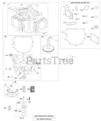 Briggs & Stratton 406577-0139-E2 - Briggs & Stratton Vertical Engine Crankcase Cover/Sump, Cylinder, Gasket Set-Engine