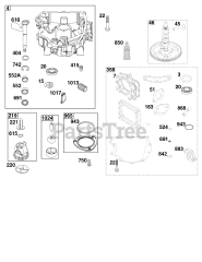 Briggs & Stratton 44U877-0010-B1 - Briggs & Stratton Vertical Engine Crankcase Cover/Sump Group