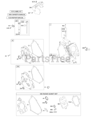 Briggs & Stratton 12D412-0100-E1 - Briggs & Stratton Horizontal Engine Crankcase Cover/Sumps, Cylinder Group, Kits/Gaskets - Engine, Oil Group