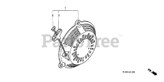 Honda GC135 QHA1 (GCAJ) - Honda Engine, Made in Japan (SN: GCAJ-1000001 - GCAJ-9999999) RECOIL STARTER