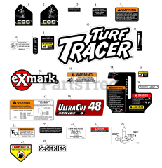 Exmark TTS16KA483 - Exmark 48" Turf Tracer S-Series Walk-Behind Mower, 16hp Kawasaki (SN: 920000 - 999999) (2011) Decals