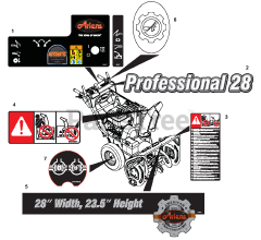 Ariens 926042 (PRO 28) - Ariens Professional 28" Track Snow Blower, Briggs & Stratton (SN: 035000 - 074999) Decals