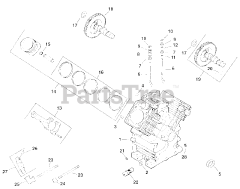 Kohler CH18-62501 - Kohler Command PRO Twin Engine, Basic Version, 18hp, 13.4kW Crankcase Group 2-24-24 (TP-2439-C)