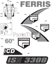 Ferris ISX 3300 (5902066) - Ferris ISX3300 Series 60" Zero-Turn Mower, 31hp Kawasaki Decal Group - Brand and Model