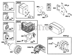 Briggs & Stratton 195432-1002-05 - Briggs & Stratton Horizontal Engine Muffler Grps