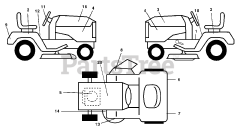 Poulan Pro DPR 22H48ST B - Poulan Pro Lawn Tractor (2001) Decals