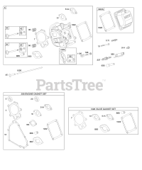 Briggs & Stratton 20E114-0927-E1 - Briggs & Stratton Horizontal Engine Cylinder Head, Gasket Set - Engine, Gasket Set - Valve, Valves