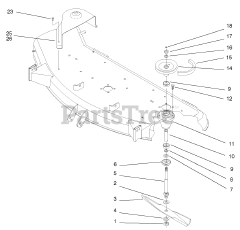 Toro 78261 - Toro 48" Side-Discharge Mower Deck for 260 Series Tractors (SN: 220000001 - 220999999) (2002) Spindle And Blade Assembly